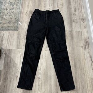Bettina by Alicia Herrera Black Straight-Leg leather  Pants vintage  size Small